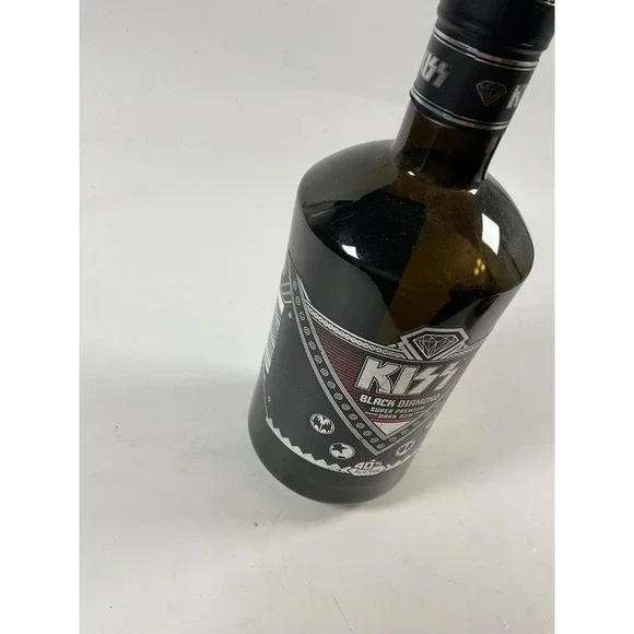 KISS BLACK DIAMOND SUPER PREMIUM DARK RUM Empty Bottle - Collectible